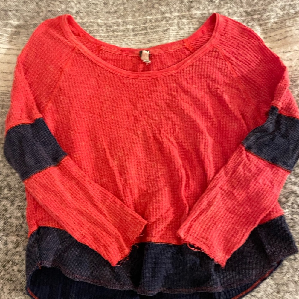 We The Free Red Textured Top